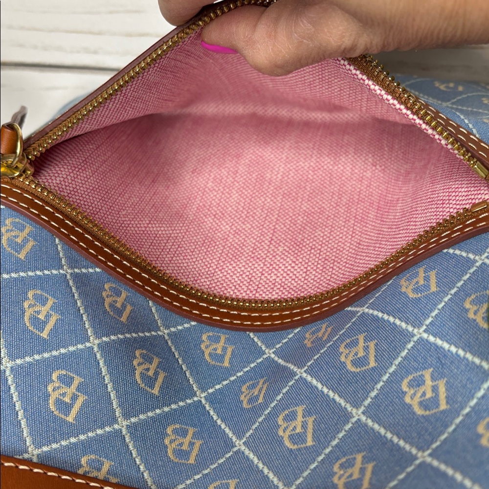 Dooney & Bourke Light Blue and Tan Shoulder Bag - Picture 10 of 11